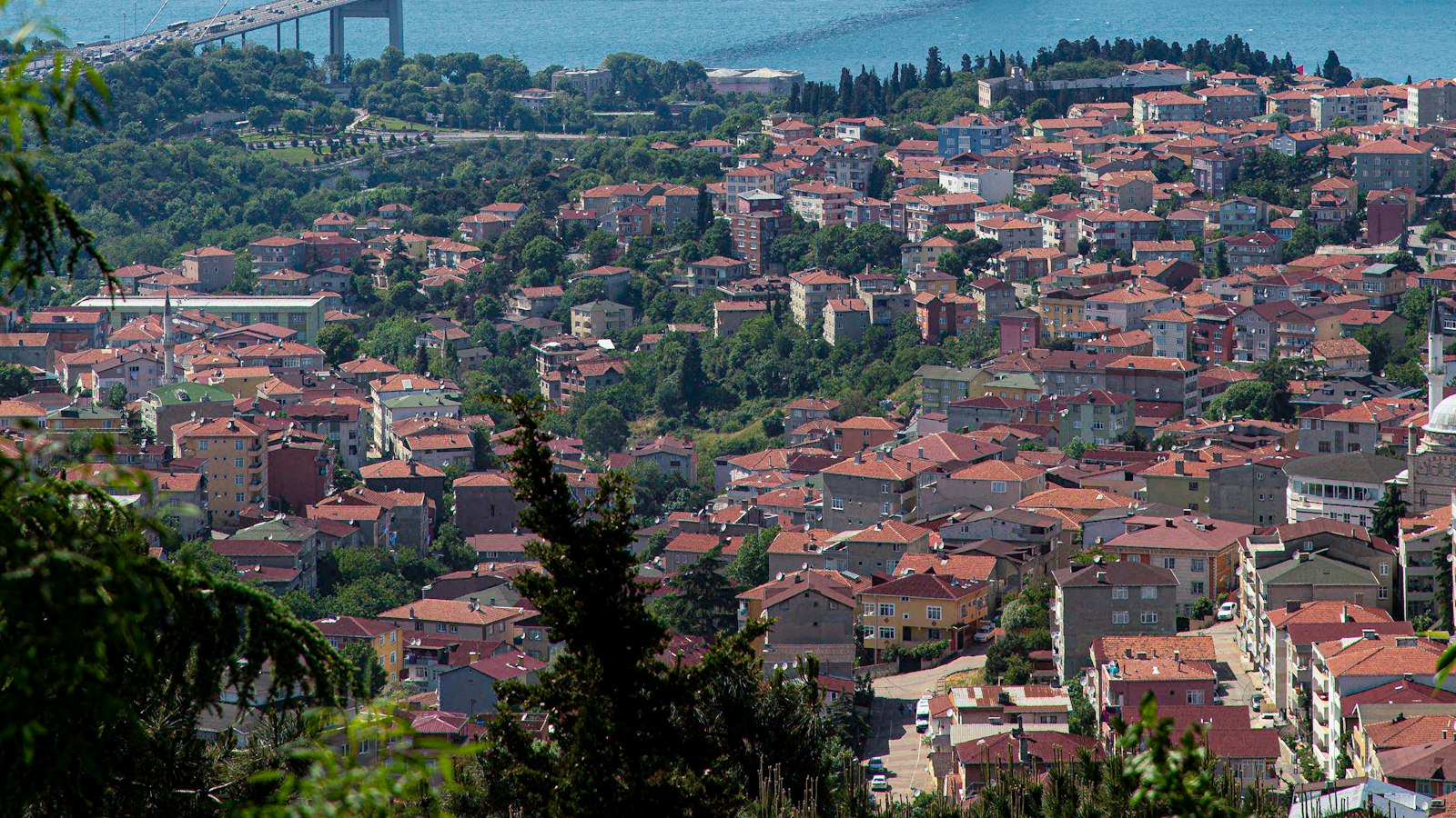 Şehir dışı etkinlik yapılan kentin kuşbakışı görünümü